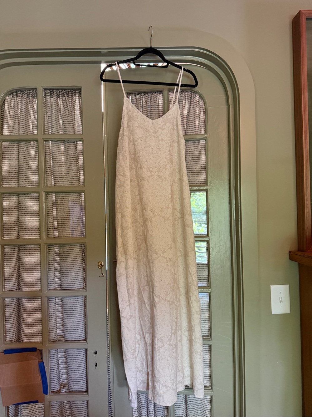 Calypso St. Barth Cream dress with lace print detail